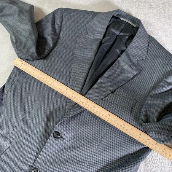 Canali Suit Jacket Mens 48 Gray Check 100% Wool Blazer Sport Coat Made In Italy